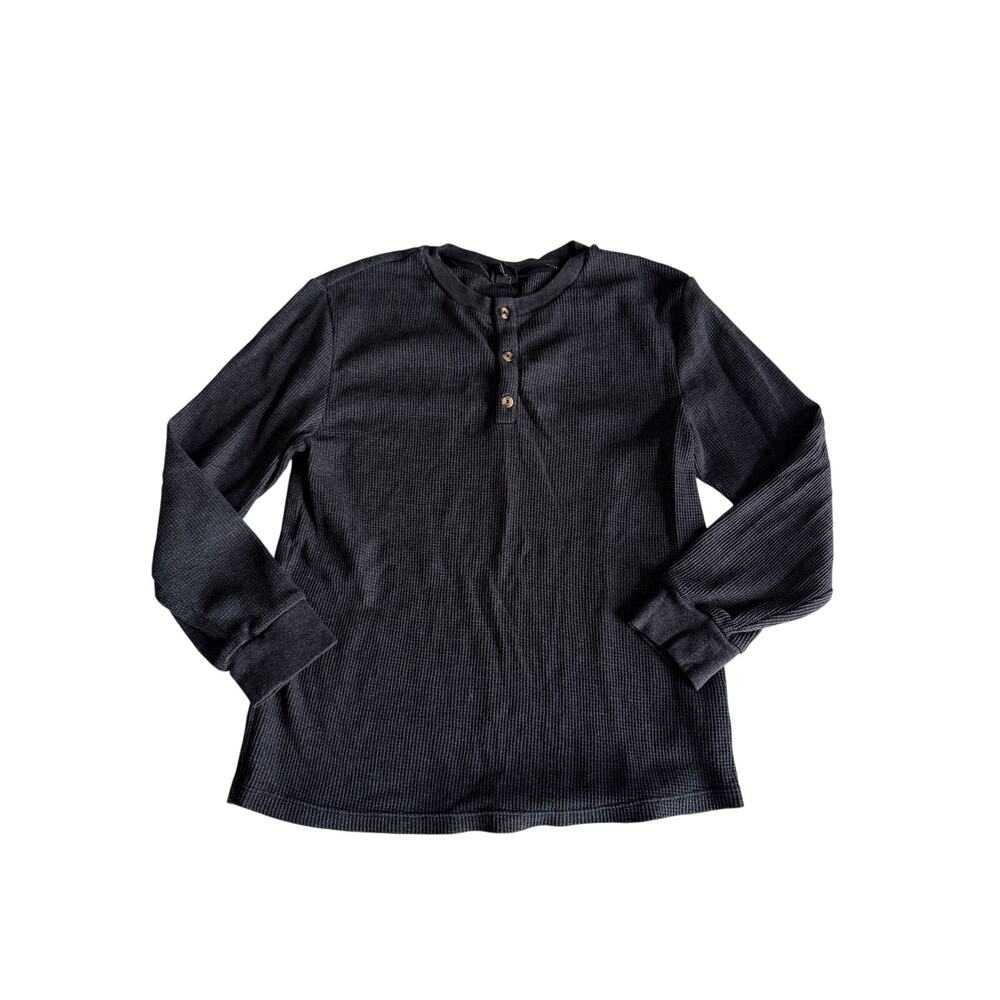 Art Class Boys' Long Sleeve Black waffle Henley Shirt - Size Medium 8/10 - Picture 1 of 4